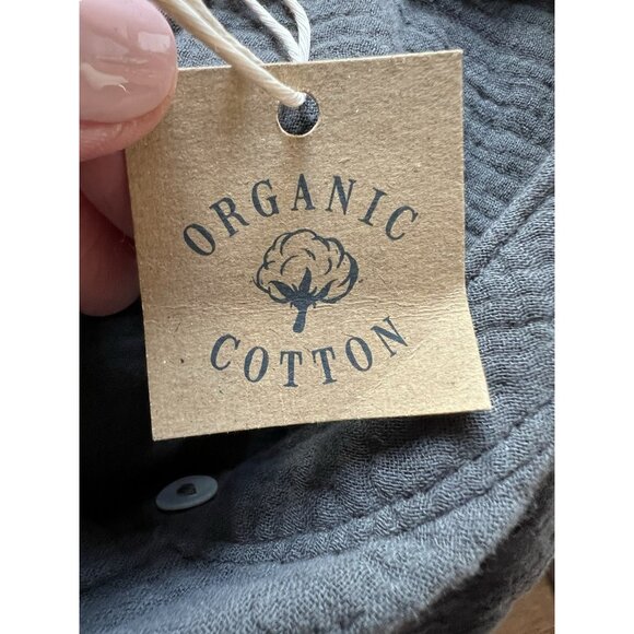 NEW Faherty Dream cotton gauze Desmond top washed black L organic preppy - Picture 4 of 9